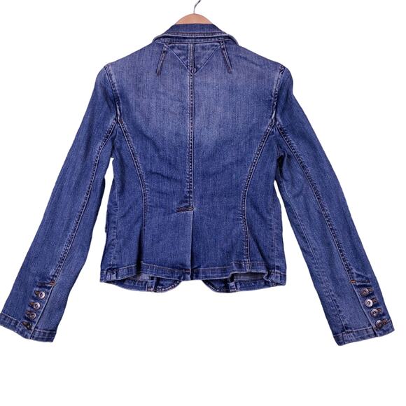 Vintage Tommy Hilfiger Women’s Denim Jacket Medium Blue Single Button Jean Coat - Picture 9 of 13